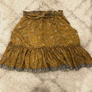 Cute Floral Yellow Mini Skirt